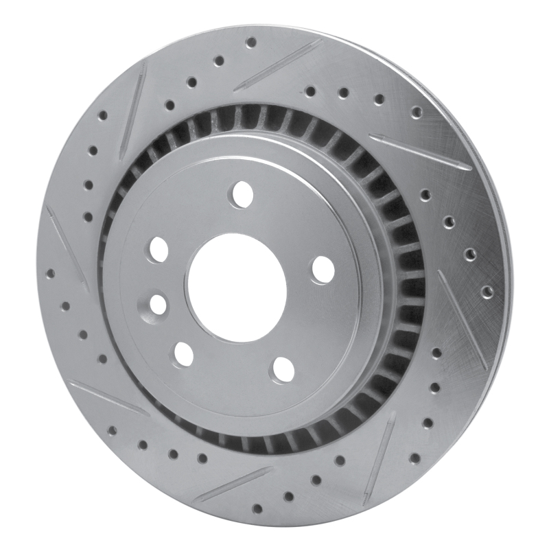 Volvo XC60 Brake Rotor (1) - Rear Left - R1 Concepts - Drilled & Slotted - Silver - `10-`17